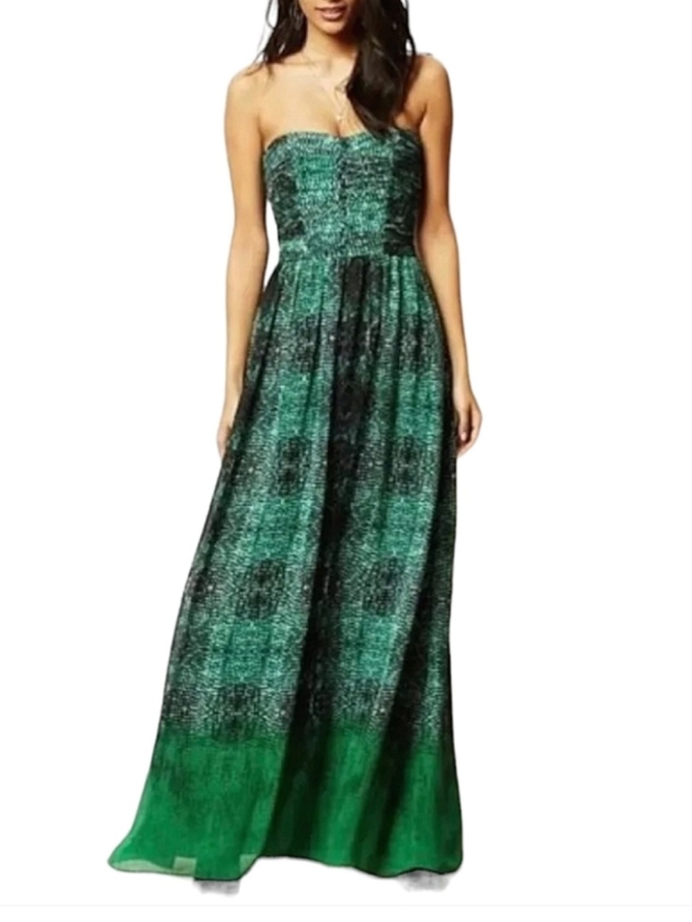 NWT Anthropologie Moulinette Soeurs "Vernalis" Snake Print Maxi Dress, Size 2
